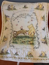 Mothercare Vintage Reversible Winnie the Pooh Cot Quilt 3470808 MADE IN UK 0013
