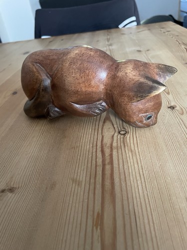 Wooden cat ornament decor - cat,