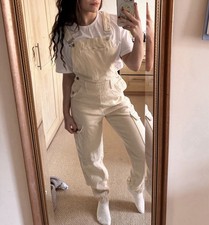 Beige Denim Overalls/