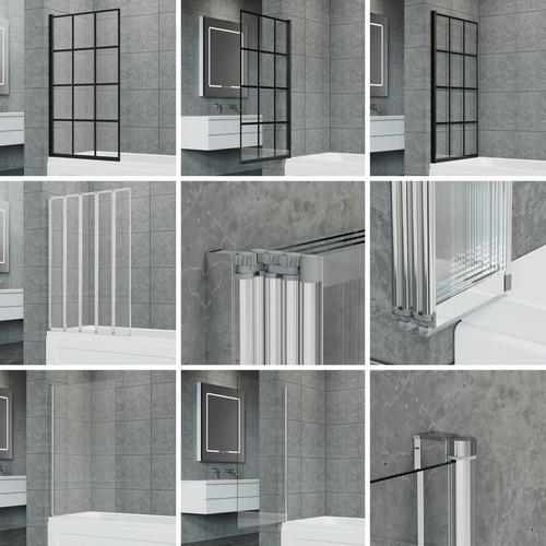 Clear glass folding shower - clear,