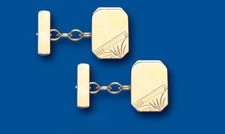 Gold Cufflinks Chained Solid