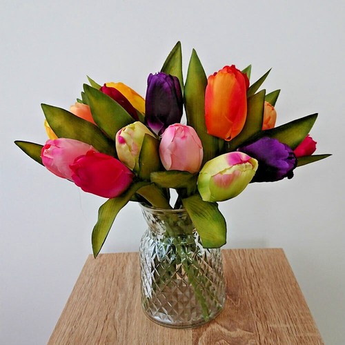 Artificial tulips mix colour - artificial,