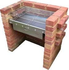 Stainless Steel Brick BBQ Grill Kit DIY Outdoor Charcoal Cooking Station