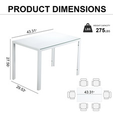Black/White Dining Table and 4