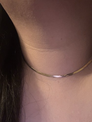 Gold 14k herringbone necklace - gold,