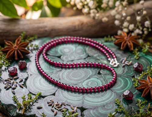 Natural red garnet - a+, smooth