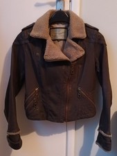 River Island Genuine Leather Biker Style Jacket Womens size 10