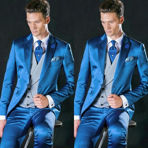 Silk satin men suits groom - silk,