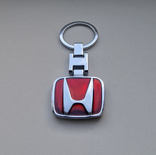 Honda Silver & Red Metal Logo