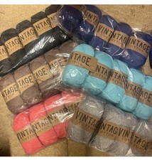 Job Lot Bundle Mixed Yarn Knitting 80% vintage cotton 1500g 15 balls