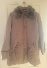Claire Neuville Brown Faux Fur Collar Coat Size 10/12