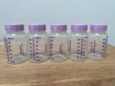 5 x Sterifeed 130mL Bottles With Purple Lids