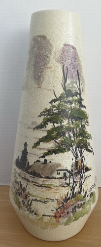 Vintage art pottery tall vase - art,