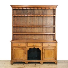 Antique 19th Century Pale Oak Welsh Dresser (M-6203)