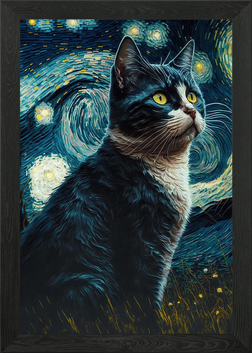 Cat van gogh - , art