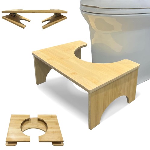 Natual bamboo toilet stool - natual,
