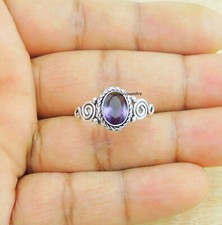 Amethyst gemstone ring 925