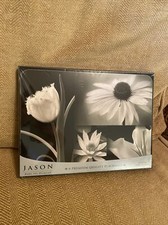JASON 'Summer Of Gardens' Set Of 6 Large Placemats Black & White