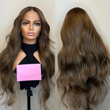 Light Brown Hair Wigs Pre plucked Lace Front Wigs Heat Resistant Hair Long Wavy