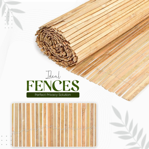 Natural bamboo slat - 4m, fence