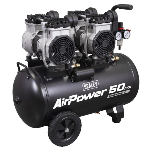 Sealey 50l low - noise, oil