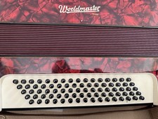 Bass Accordian World master Perfect Working Order . With Leather Strap & Case