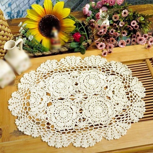 Embroidered lace placemat - embroidered,