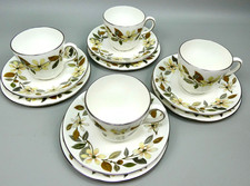 Wedgwood Bone China Beaconsfield Trio Sets x4 - Cup Saucer Side Plate - England