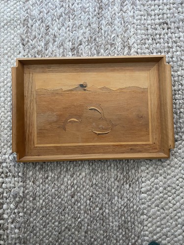 Vintage wood inlay - vintage, tray