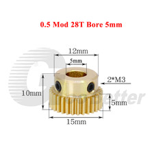 0.5 Mod Brass Pinion Spur Gear