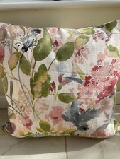 Fryetts Meadow Floral Cushion Cover 18x18 Pinks/Greens Handmade