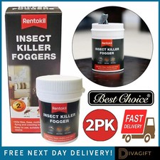 BED BUG BOMB SMOKE POISON FOGGER BEDBUG FLEAS MOTHS INSECT KILLER RENTOKIL 2PK