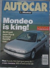 Autocar 27 January 1993 featuring Mazda RX-7, Porsche 968, Lancia, Audi, Honda