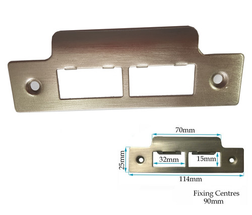 Door strike plate - plate, chrome