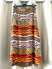 Vintage 80s 90s PHOOL Maxi SKIRT Animal Leopard Safari Print Indian African 14