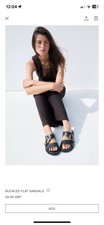 Zara Buckle Flat Summer Sandals, Size 6 39 BNWT