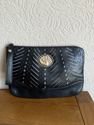 Nica black clutchbag gold - black, swan
