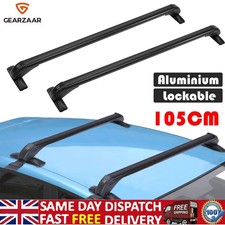 Universal Lockable Car Roof Rack Bar Luggage Carrier No Rails Anti Theft 105CM