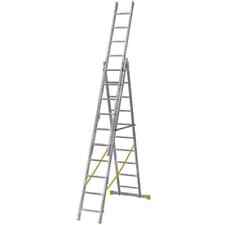 WERNER 3.0m 10 RUNG THREE SECTION COMBINATION LADDER MULTI PURPOSE 