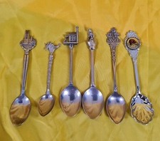 Six Delightful Vintage Collectors Tea Spoons From Various Areas