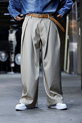 Men neck pin tuck wide - wide, leg
