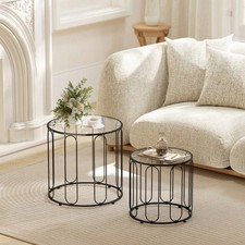 Set Of 2 Round Cage Table With