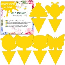 Fruit Fly Traps Pack 60 Yellow Double-sided Fungus Gnat Sticky Catcher for Plant