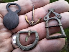 4 Nice English Medieval BUCKLES