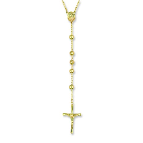 9ct gold rosary beads - 28, inch