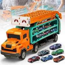 Toy Truck Carrier & 6 Mini Cars Play Set Transport Car Toys Lorry Truck Kids Toy