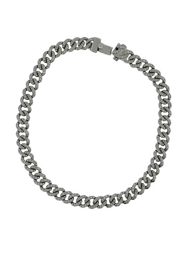 9ct white gold diamond - diamond, cuban