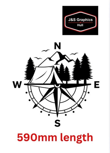 Large compass vinyl decal for - compass,