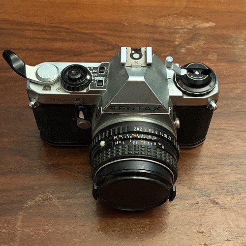 Pentax super black 35mm slr - me,