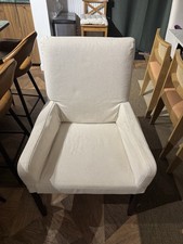Solid Oak Wooden and Fabric Dinner Chair